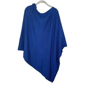 Heidi Daus Women’s Royal Blue Pullover Cape Cardigan Shrug Plus Sz 1x-2x NEW
